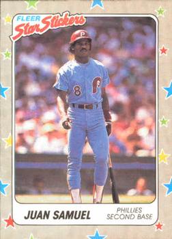1988 Fleer Sticker Baseball Cards        110     Juan Samuel
